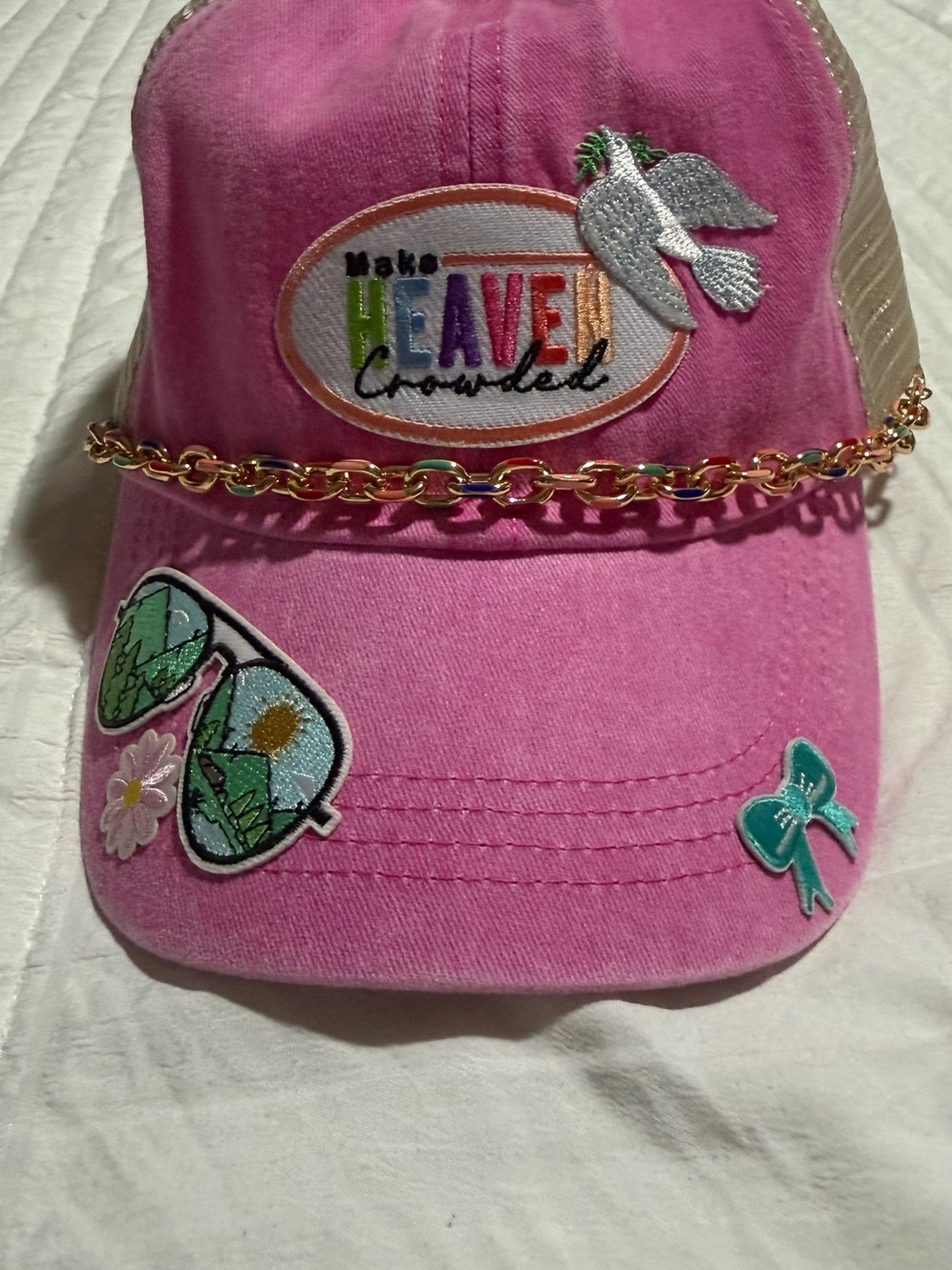Make Heaven Crowded Pink Embellished Cap